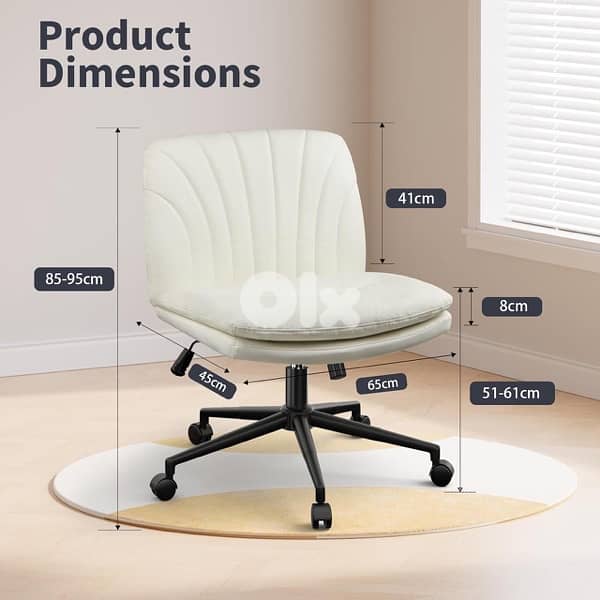 Armless Office Chair with Wheels 5