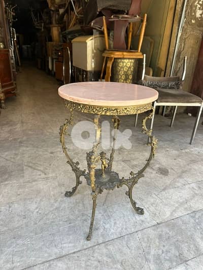 frensh table bronze antique طاولة برونز فرنسية وجه رخام مميزة سعر لقطة