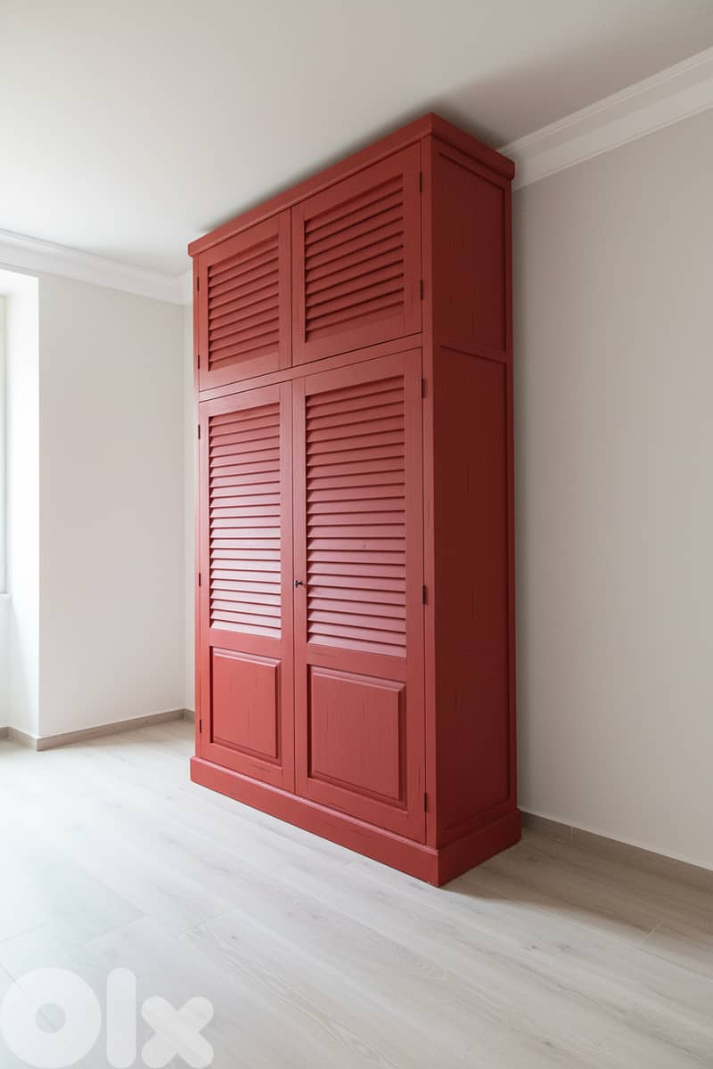 Red Shutter Wardrobes for Sale – Large & Medium (Set of 2)! 2