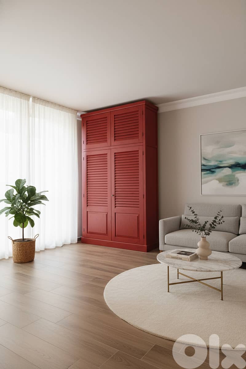 Red Shutter Wardrobes for Sale – Large & Medium (Set of 2)! 3