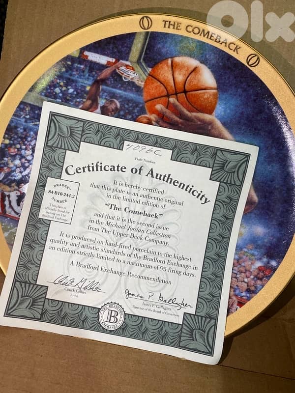 Michael Jordan Signed plate collectible 1