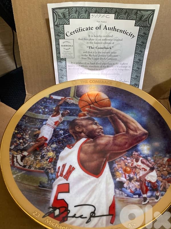 Michael Jordan Signed plate collectible 3