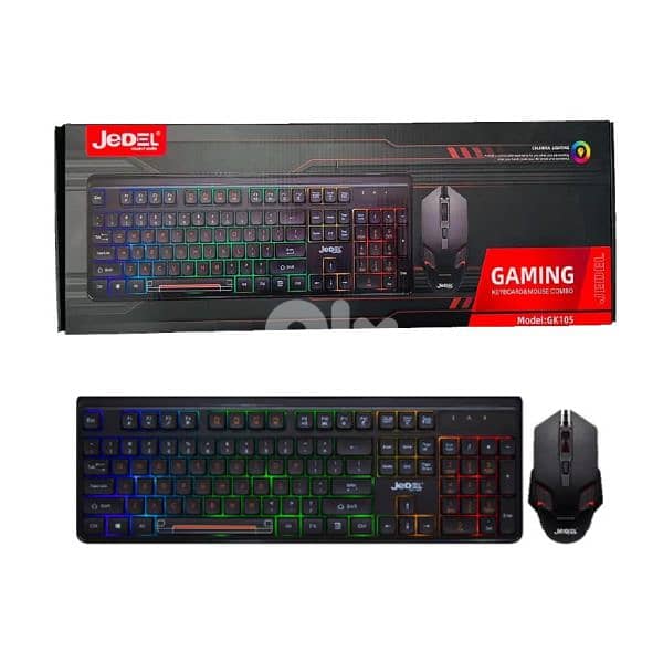 JEDEL GK105 RGB Wired Gaming Keyboard And Mouse Combo 2