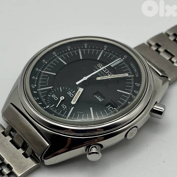 Seiko Mini Jumbo 6139 7070 Automatic Chronograph Black Dial 1970s 1