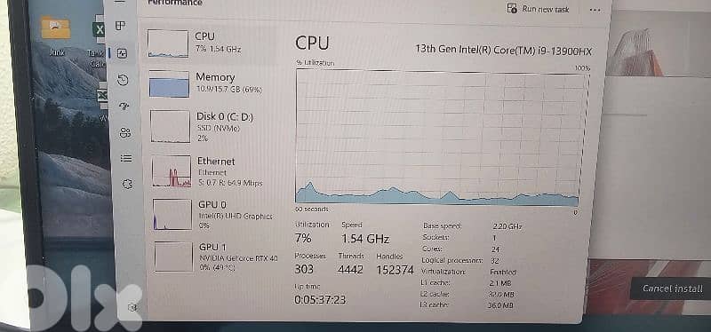 Laptop i9-13th generation. Like new 8