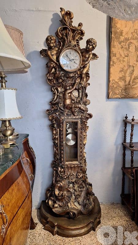 antique unique grandfather clock 1