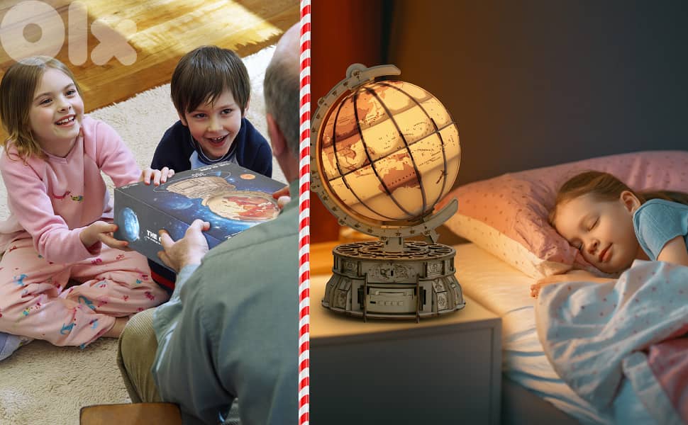 3D Wooden Puzzles for Adults, LED Illuminated Globe with Stand, 3D Woo 16