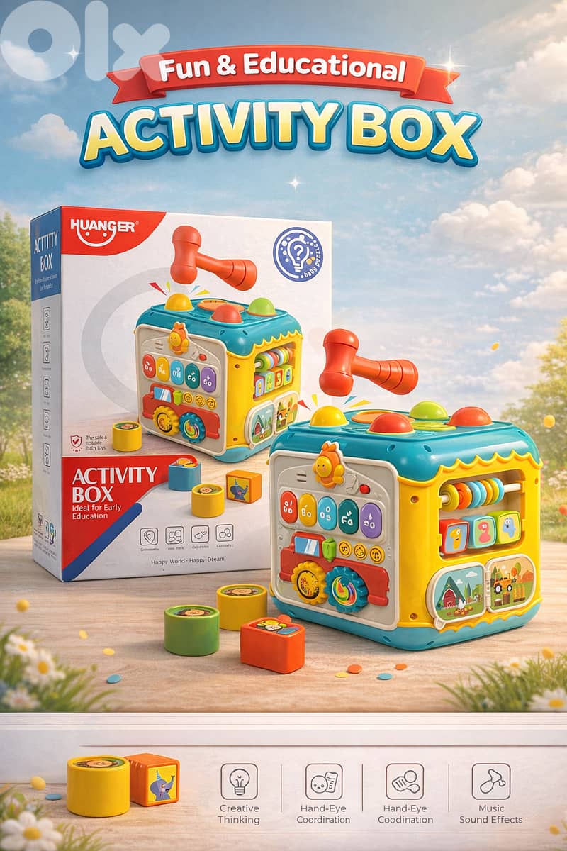 Huanger Activity Cube Toys, Kids Learning Musical Math Toy Play Cube f 11