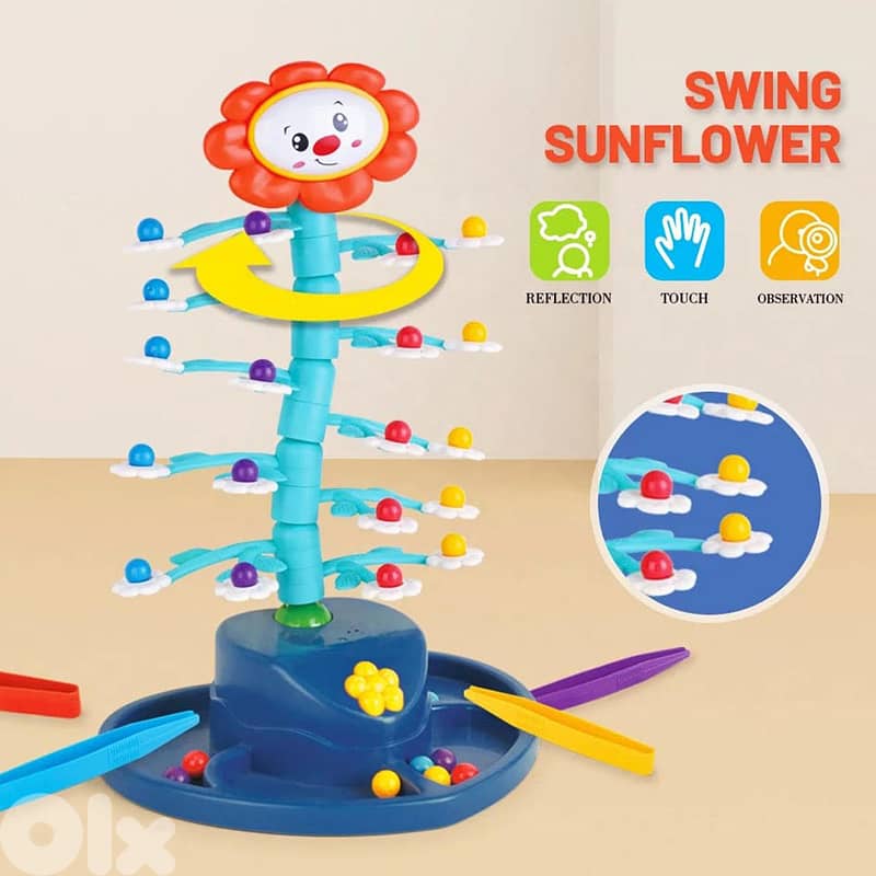 Electric Rotating Sunflower Fun and Educational Family Party Game for 9