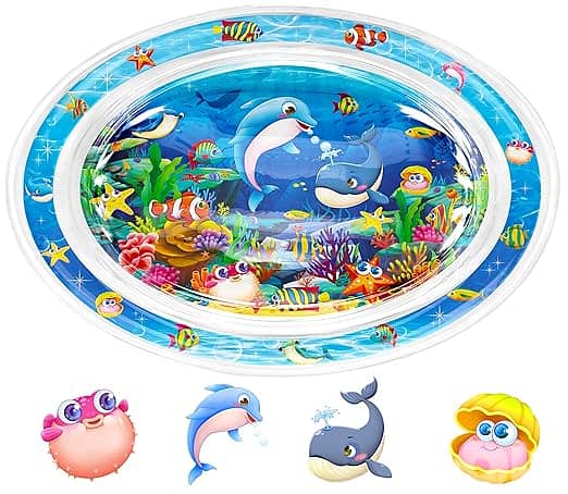aby Water Mat, Yardhobi Tummy Time Water Mat Inflatable Baby Play Mat 3