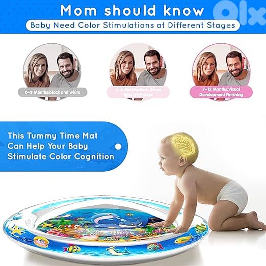 aby Water Mat, Yardhobi Tummy Time Water Mat Inflatable Baby Play Mat 4