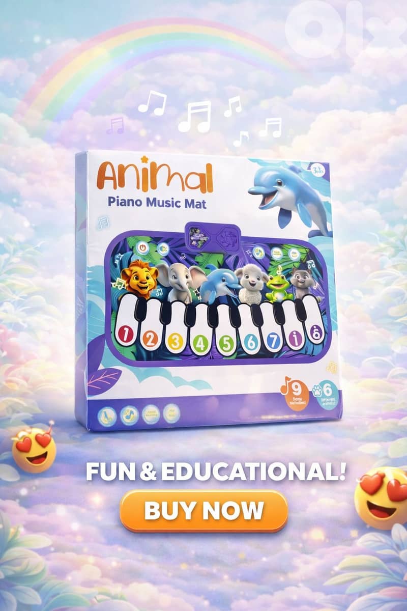 Musical Mat, Cute Baby Play Piano Mat, Toddler Music Instruments, Elec 9