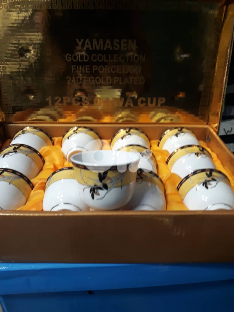 12 piece coffee cup 24 ct gold plated for 120$ 2