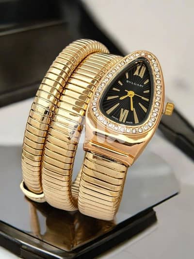 Bvlgari Serpenti Style Gold Watch Bracelet