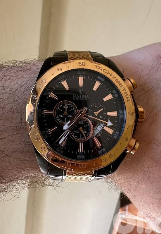 Festina Chronograph Watch – Black & Rose Gold (Like New) 1