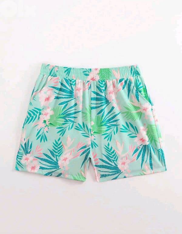 New Casual Woman Leaf Print Summer Short 7