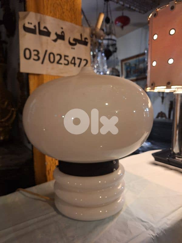 vintage lamp 70s opaline designer Italy by Carlo Nason 2