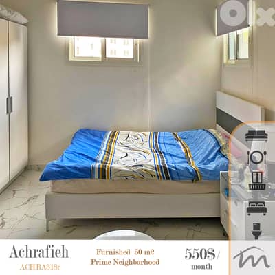 Ashrafieh | Fully Furnished-Equipped 50m² Studio | Prime Neighborhood