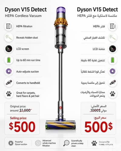 Dyson V15 Detect — HEPA Cordless Vacuum
