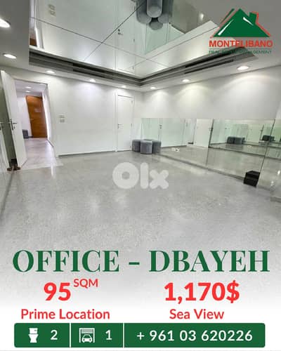 95 sqm Office For Rent in Dbayeh ضبية with Sea View