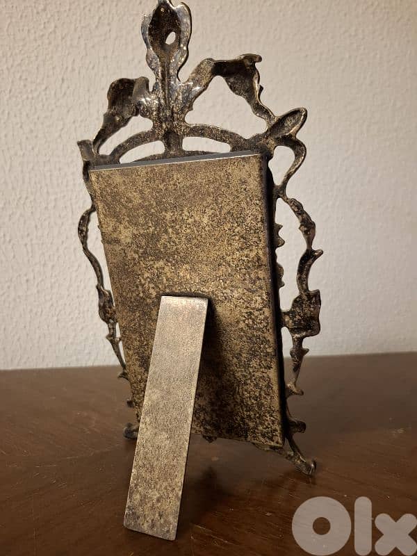 vintage ornate cast brass vanity mirror 3