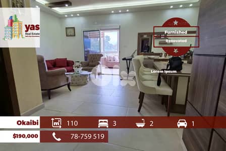 Okaibeh 110m2 | Furnished | Renovated Flat | Prime Location | MCH