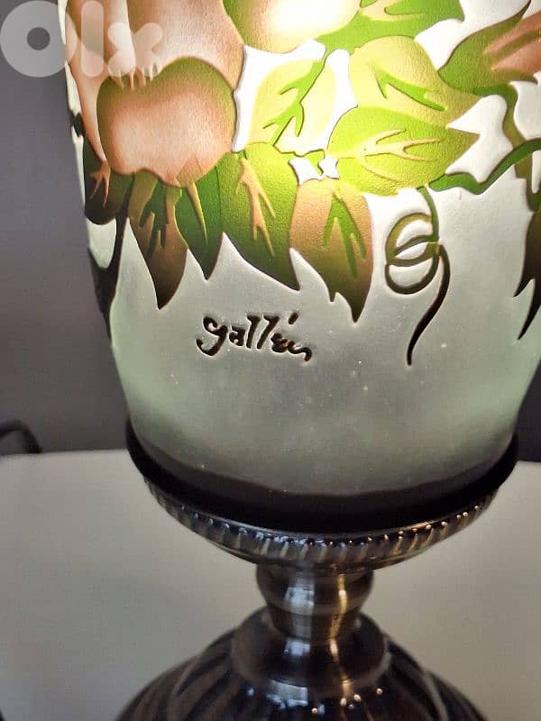 2 antique signed galle lamps 1