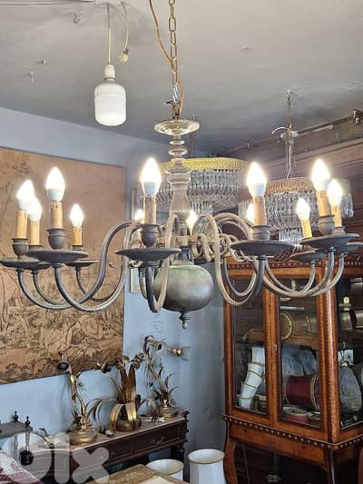 large european bronze flemish chandelier