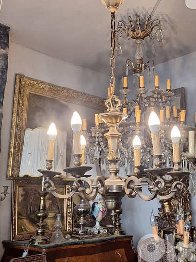 heavy bronze flemish chandelier
