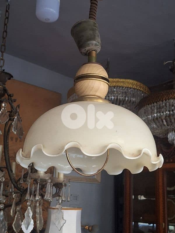european antique opaline chandelier 1