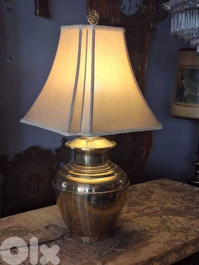 antique english large brass lamp
