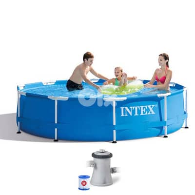 Intex 305 x 76cm pool with filter pump Beachside Bestway مسبح بركة