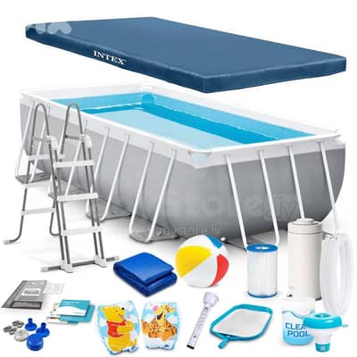 4 x 2 x 1.22 m Pool bestway with filter pump ladder intex بركة