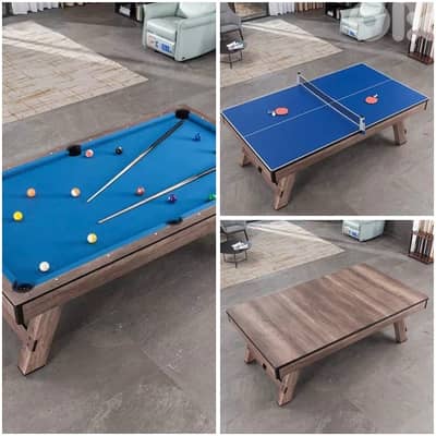 8ft 3-in-1 Billiard, Table Tennis, and Dining Table