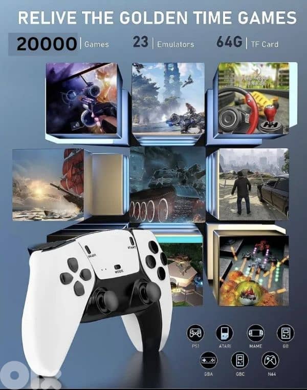 Game stick console set 2.4G wireless 3D 4k ultra HD double rocker 8