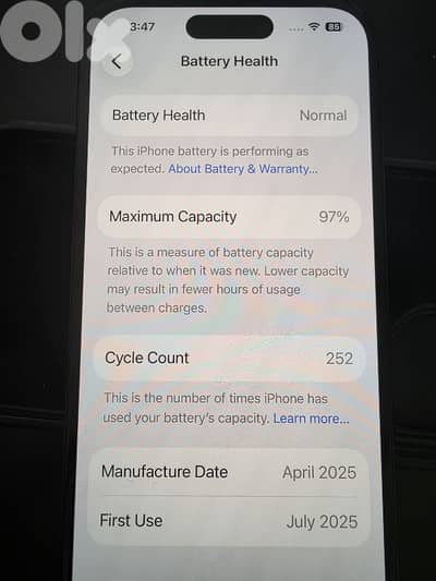 iphone 16 97% like new extended warranty