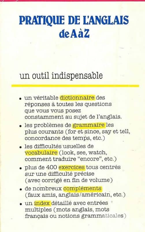 Pratique de l’anglais de A à Z 1
