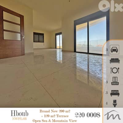 Hboub | Brand New 200m² + 120m² Terrace | Panoramic Sea-Mountain View