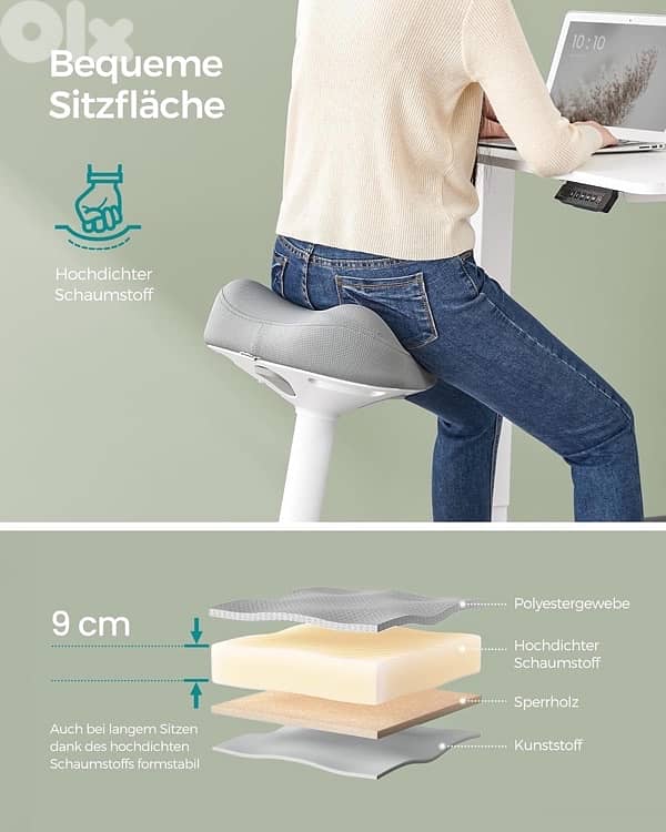 Standing Stool 360° Tilting Desk Chair Height Adjustable 5