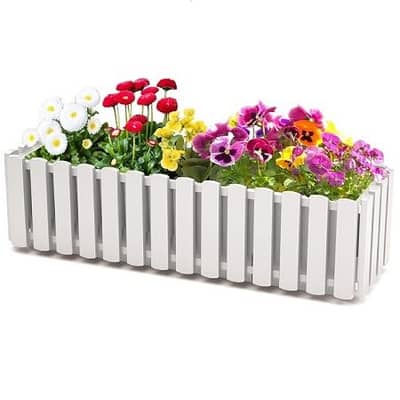 Balcony Box Flower Pot Planter Fence 74.5 x 18.5 x 17 CM
