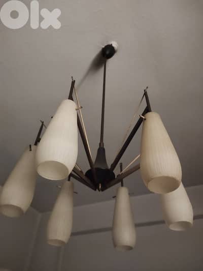 brass & glass chandelier