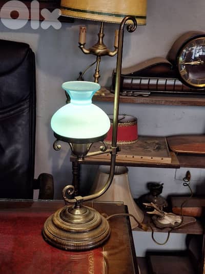 antique english opaline lamp