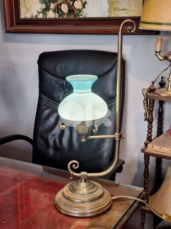 antique english opaline lamp 1