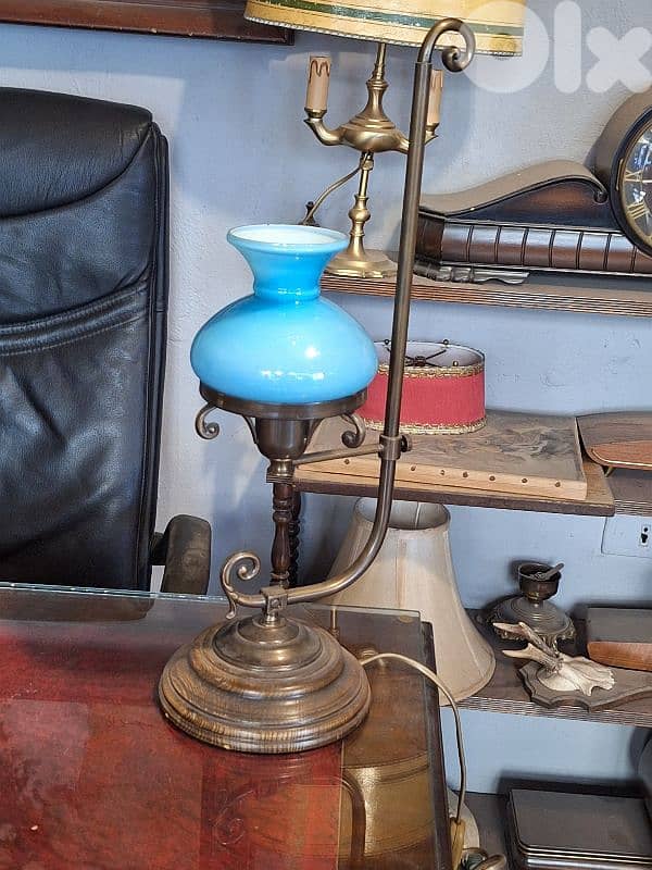 antique english opaline lamp 2
