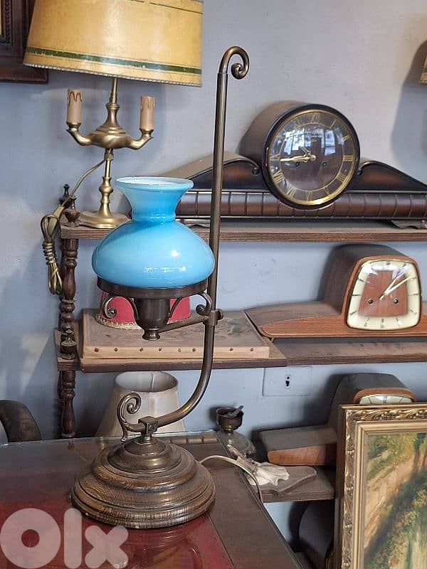 antique english opaline lamp 5
