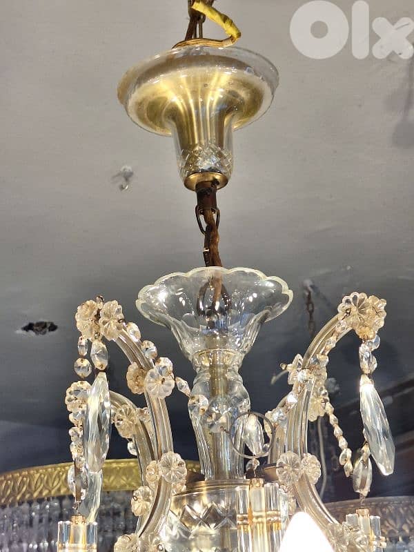 2 antique original czech marrie theresa crystal chandeliers 5