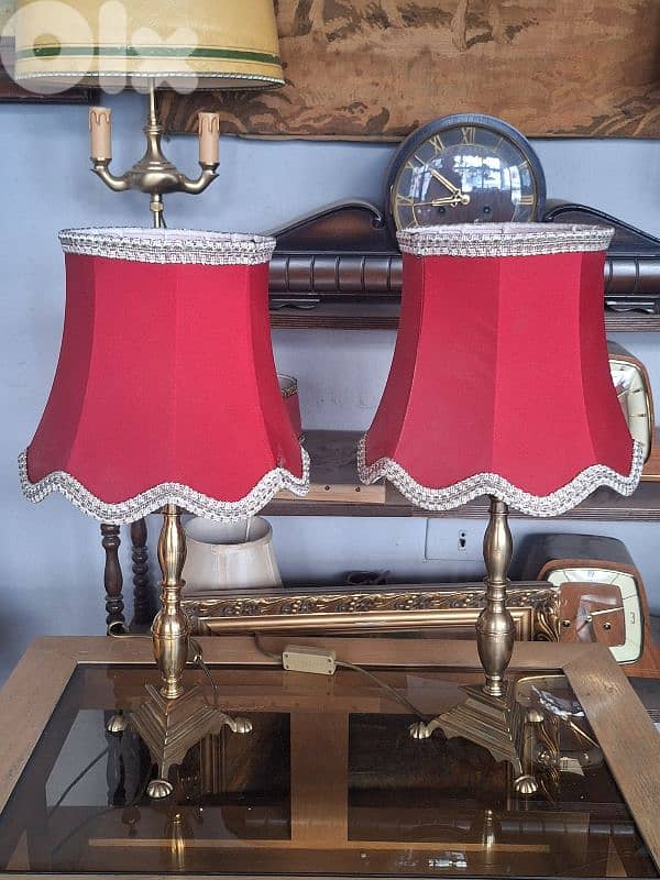 2 antique italian brass lamps 2
