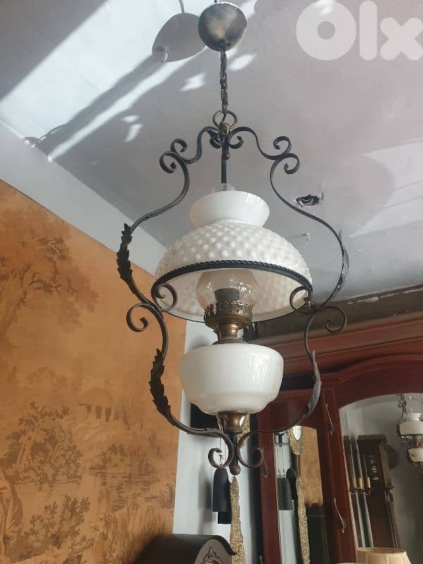 french ferfojee opaline chandelier 1