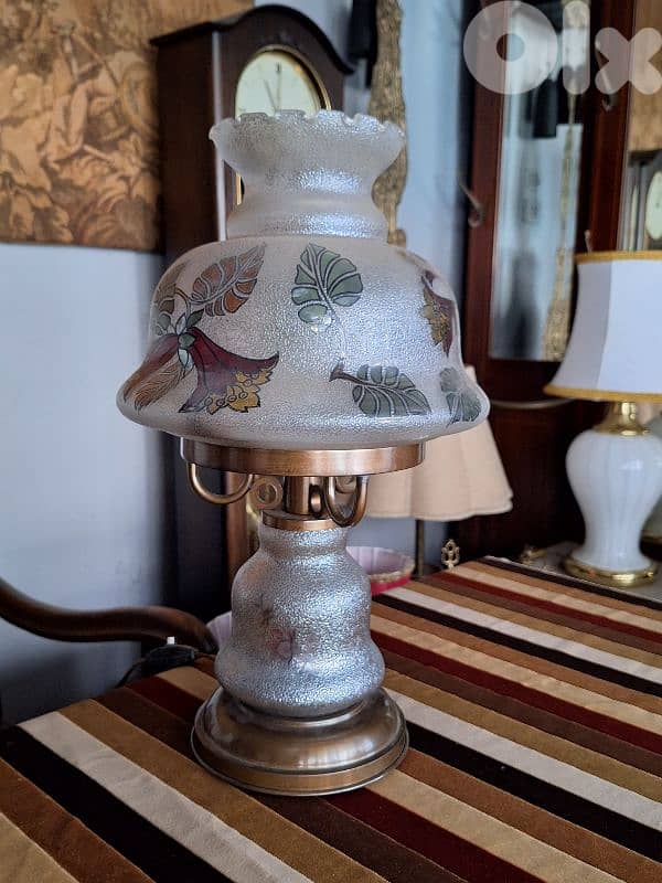 antique mushroom shaped glass lamp 1
