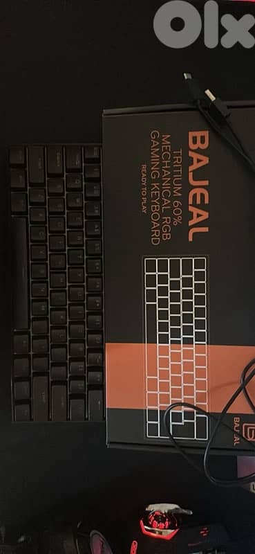 Bajeal Tritium 60% Mechanichal RGB Wired Gaming Keyboard in Black